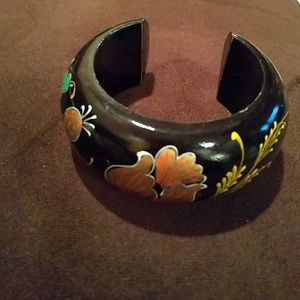 Black and gold wooden bracelet