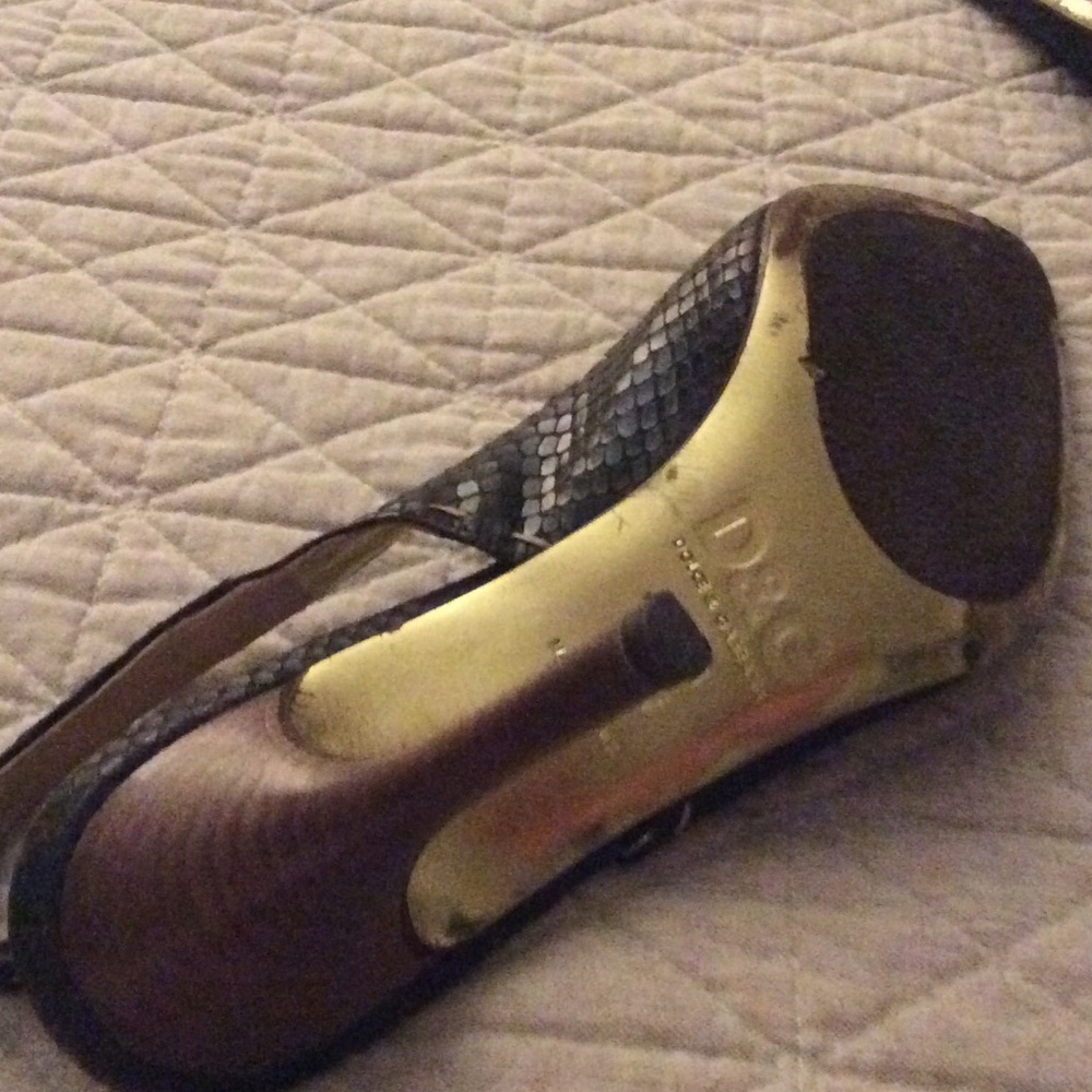 D&G snake skin sling back