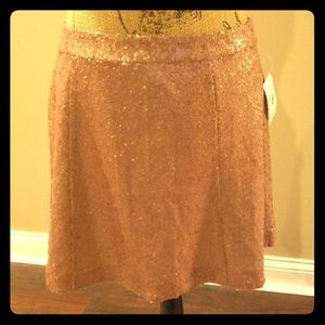 Decree tiny sequin bronze skirt NWT AL