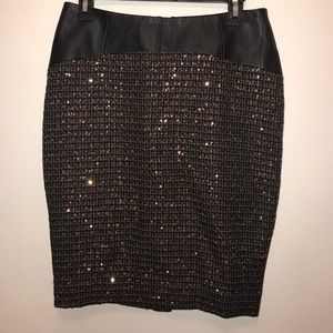 The Limited Sequin Bronze & Black Pencil Skirt NEW The Limited Sequin Bronze & Black Pencil Skirt NEW