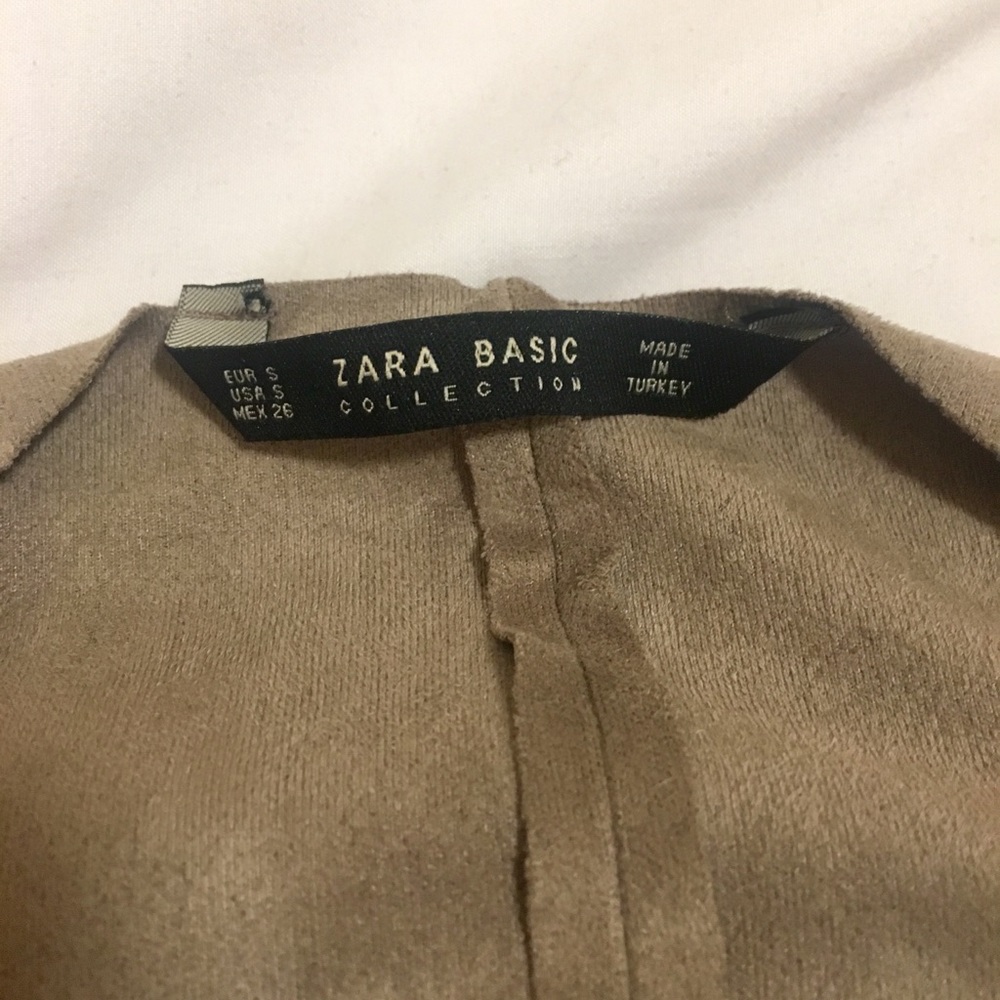 Zara - Suede Drape Front Jacket - Picture 4 of 5