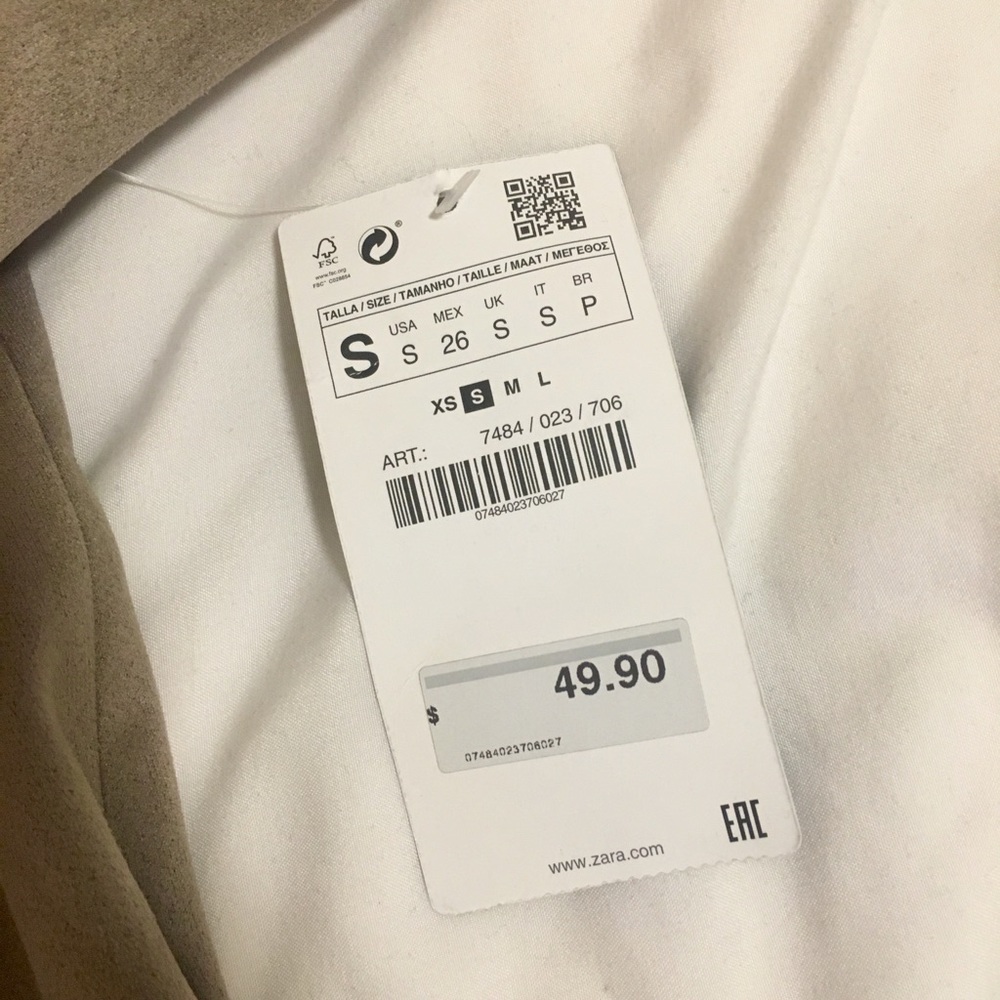 Zara - Suede Drape Front Jacket - Picture 5 of 5