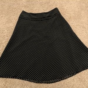 Ann Taylor Black Polka Dot A-Line Skirt Size 0