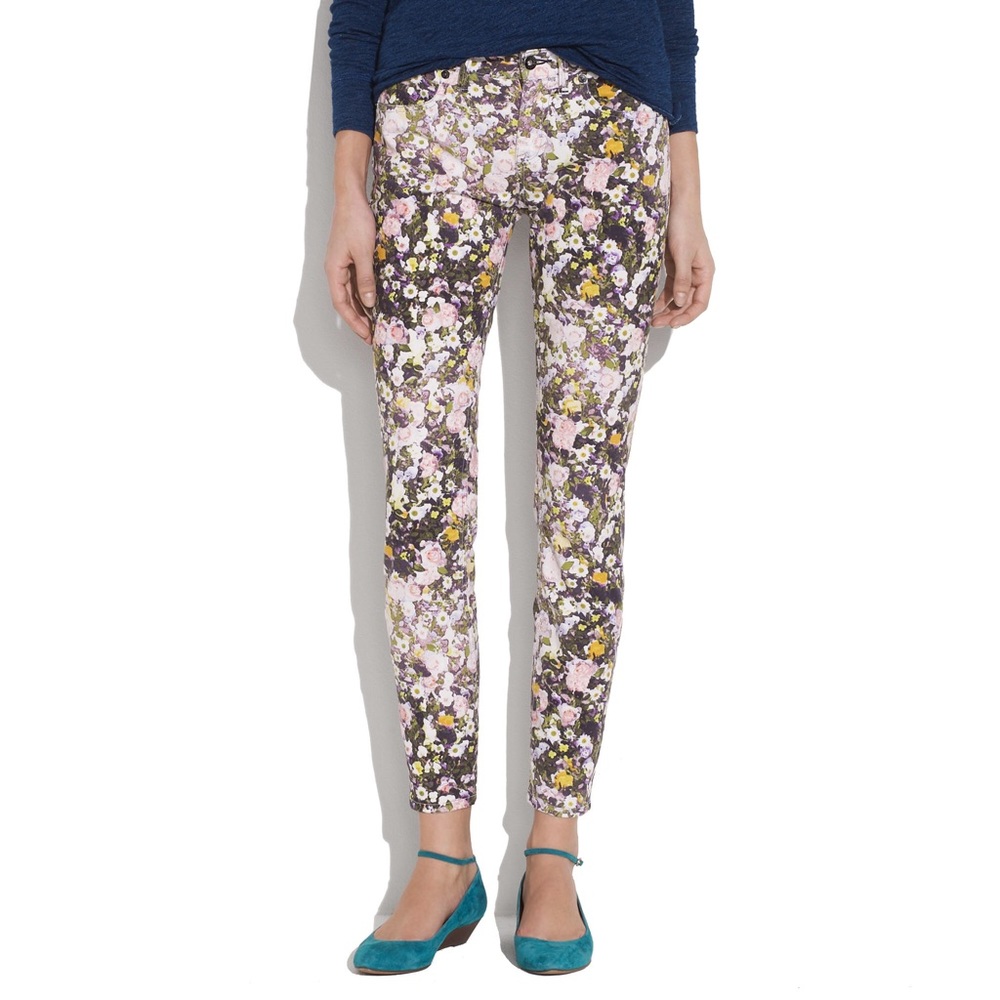 MADEWELL Skinny Skinny Ankle Jeans Floral Size 28