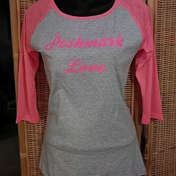 Poshmark Love 3/4 Sleeve Custom Tee - Picture 1 of 5