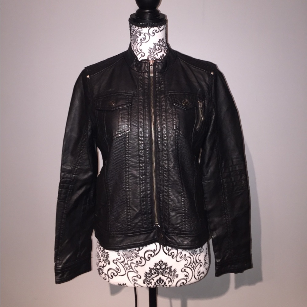 Faux Leather Crop Jacket