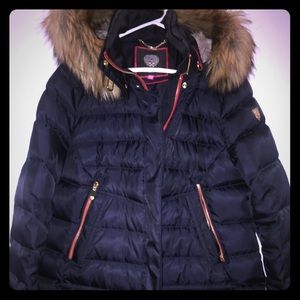 Vince Camuto blue down & feather parka