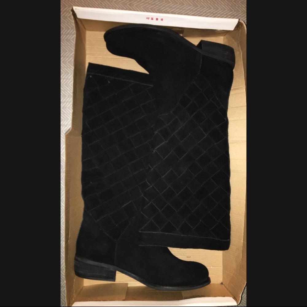 Black Suede Riding Boots