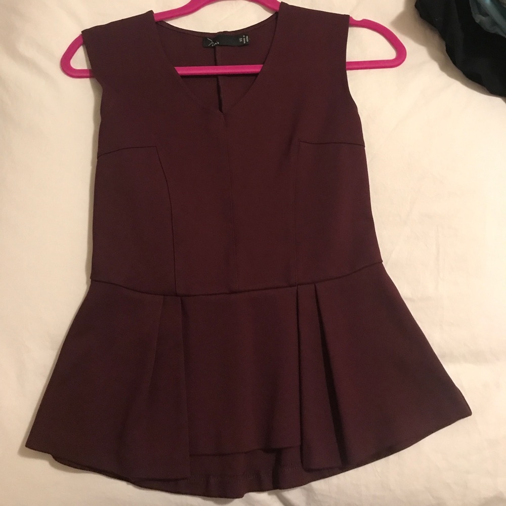 Burgundy peplum top