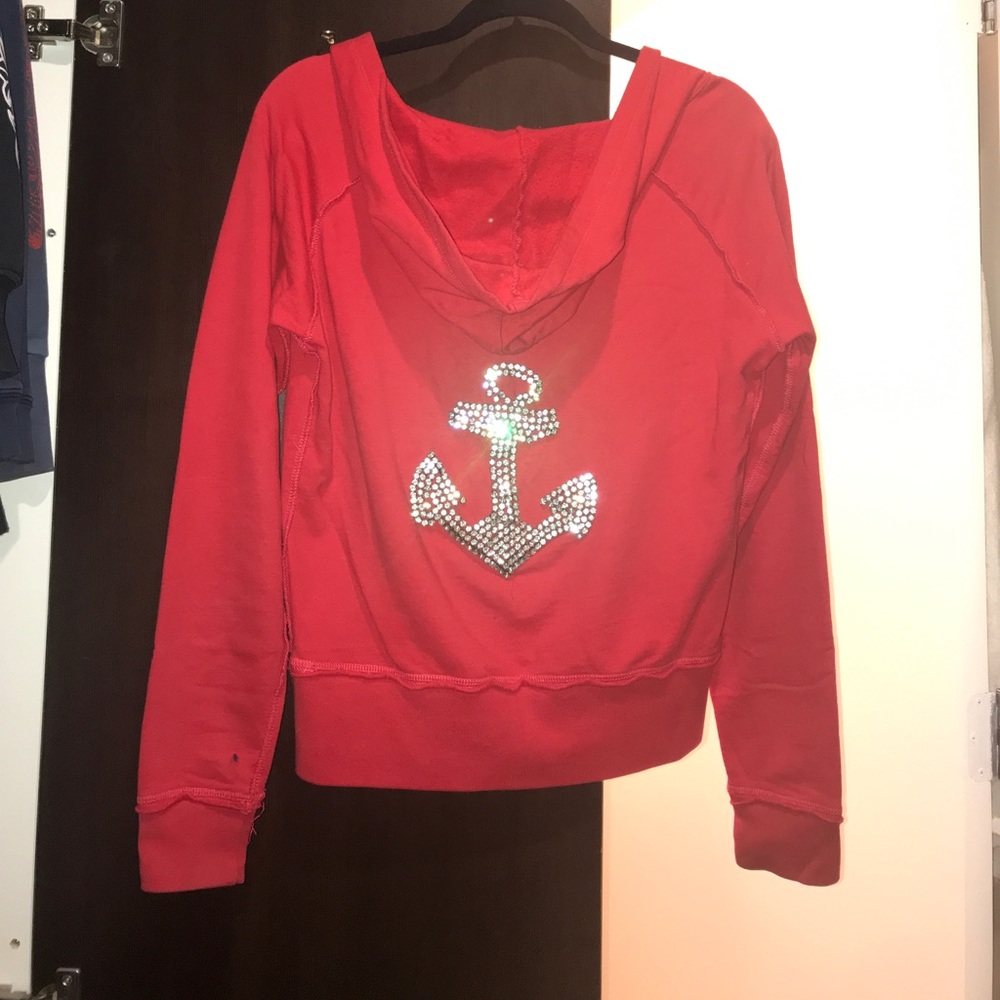Twisted Heart Sweatshirt hoodie with crystals