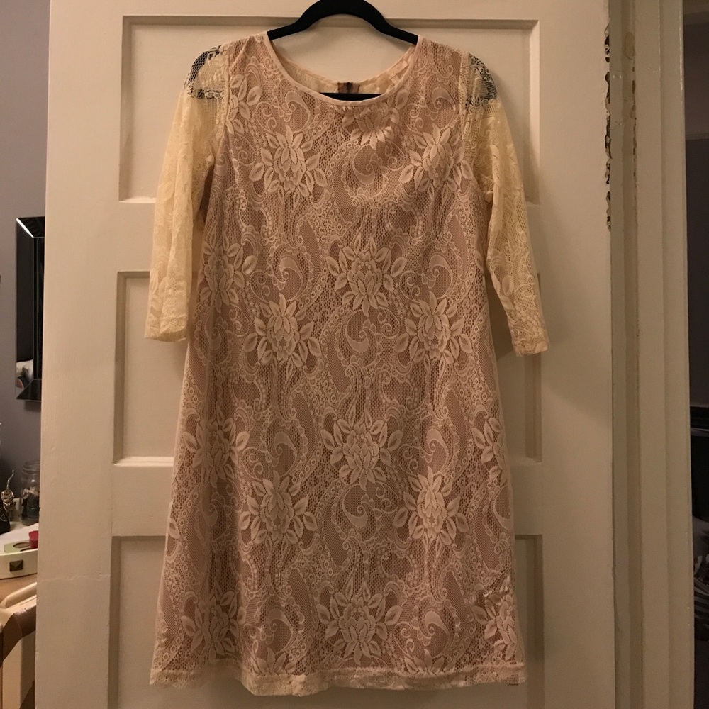 Lace dress with slip dress lining