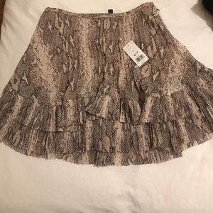 Snake patterned chiffon skirt