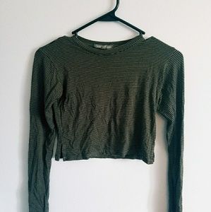 AE olive green crop top
