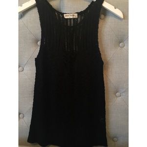 Black, Knit, Tank Top