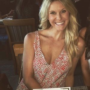 Red/orange and blue geometric dress