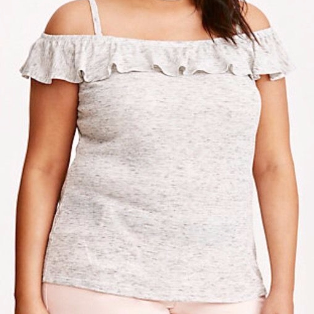 Torrid off the Shoulder Ruffle Shirt Size 3X NWOT