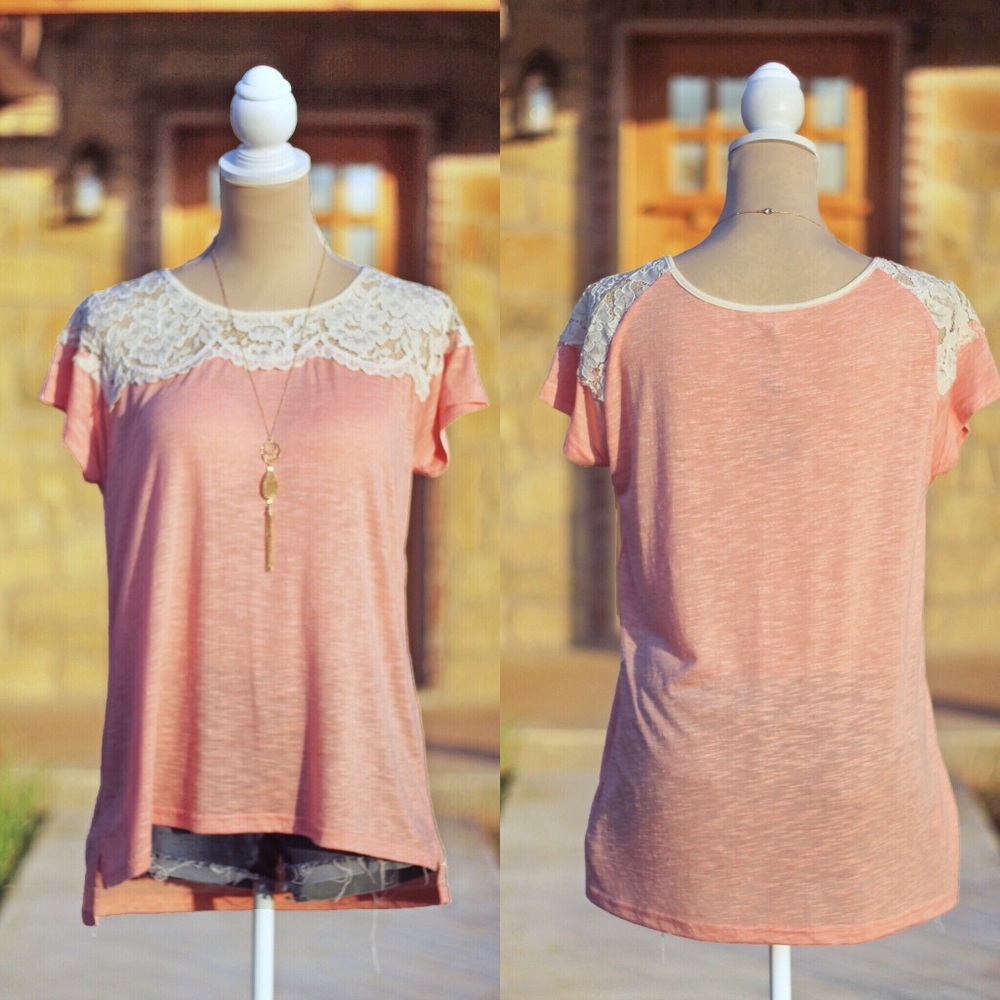 Peach and Lace Top