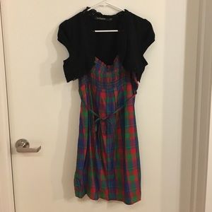Miss Sixty Plaid Strip Dress - Size M