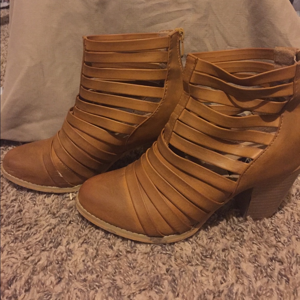 Anna Brown strappy booties