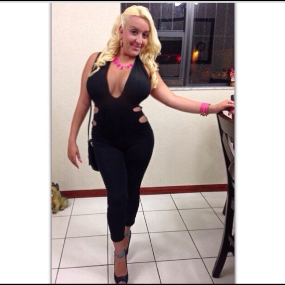 Jumpsuit black halter top