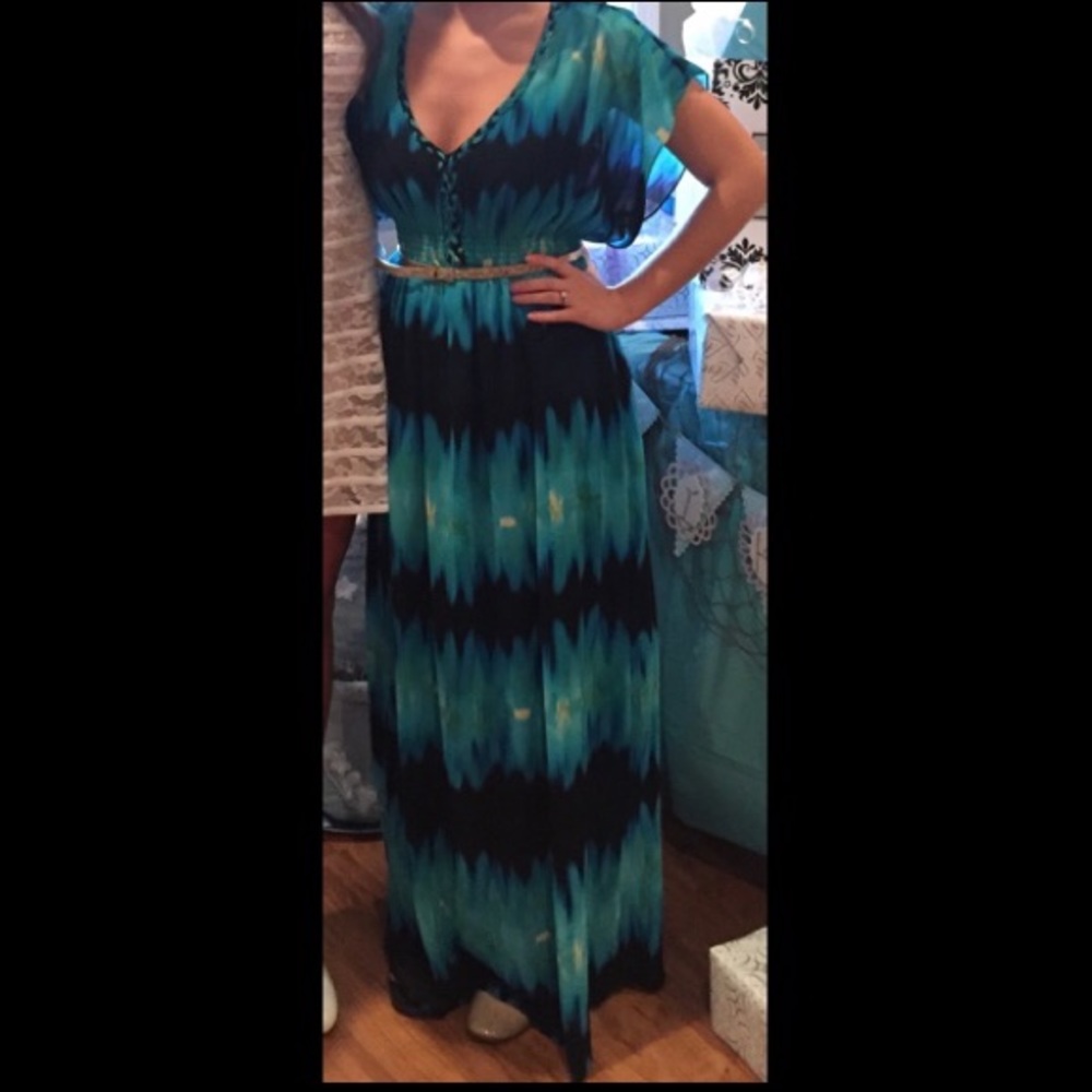 Black and blue beach dress