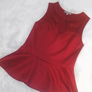 Laser cut peplum top