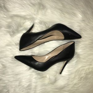 Black leather heels