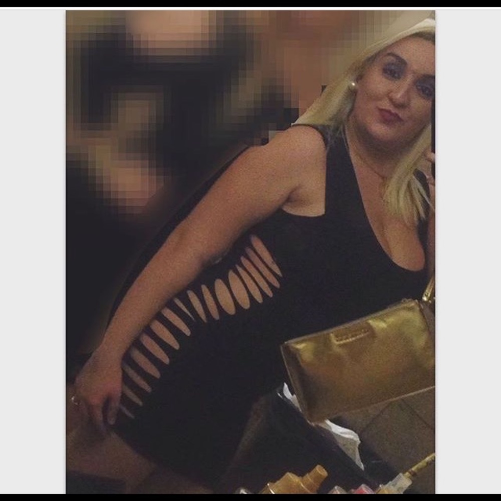 Black sexy tank short dress opened on the side