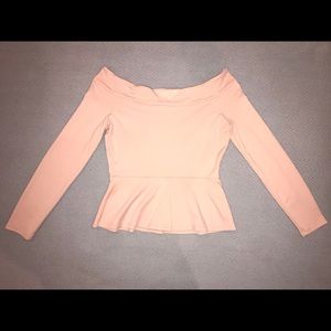 BCBGMAXAZRIA Off-The-Shoulder Peplum Top