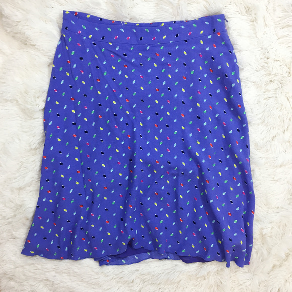 Kate Spade purple periwinkle dotted A-line skirt - Picture 4 of 7