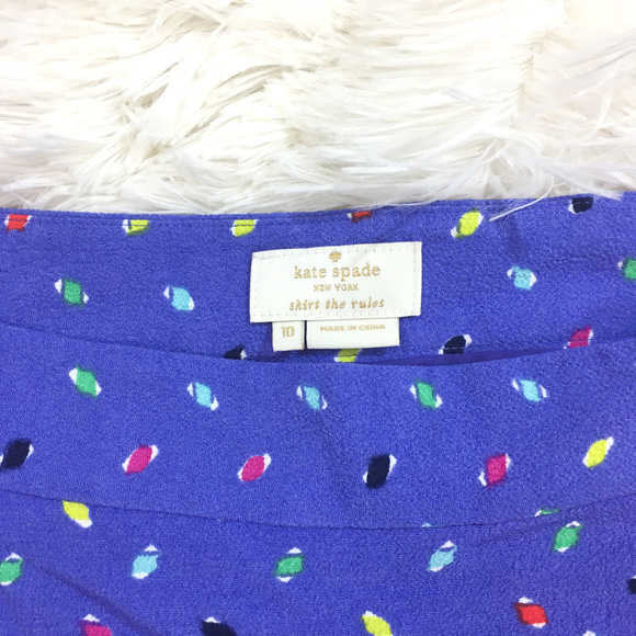 Kate Spade purple periwinkle dotted A-line skirt - Picture 6 of 7