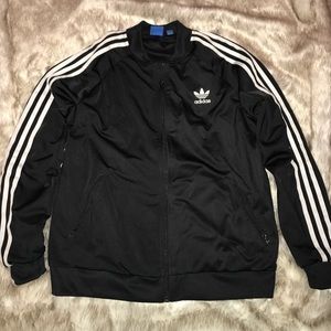 Adidas black track jacket large Adidas black track jacket large