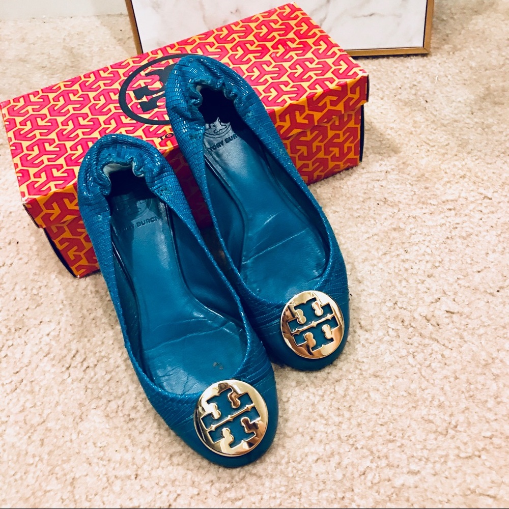 Tory Burch Lizard Printed Serena Ballet Flats