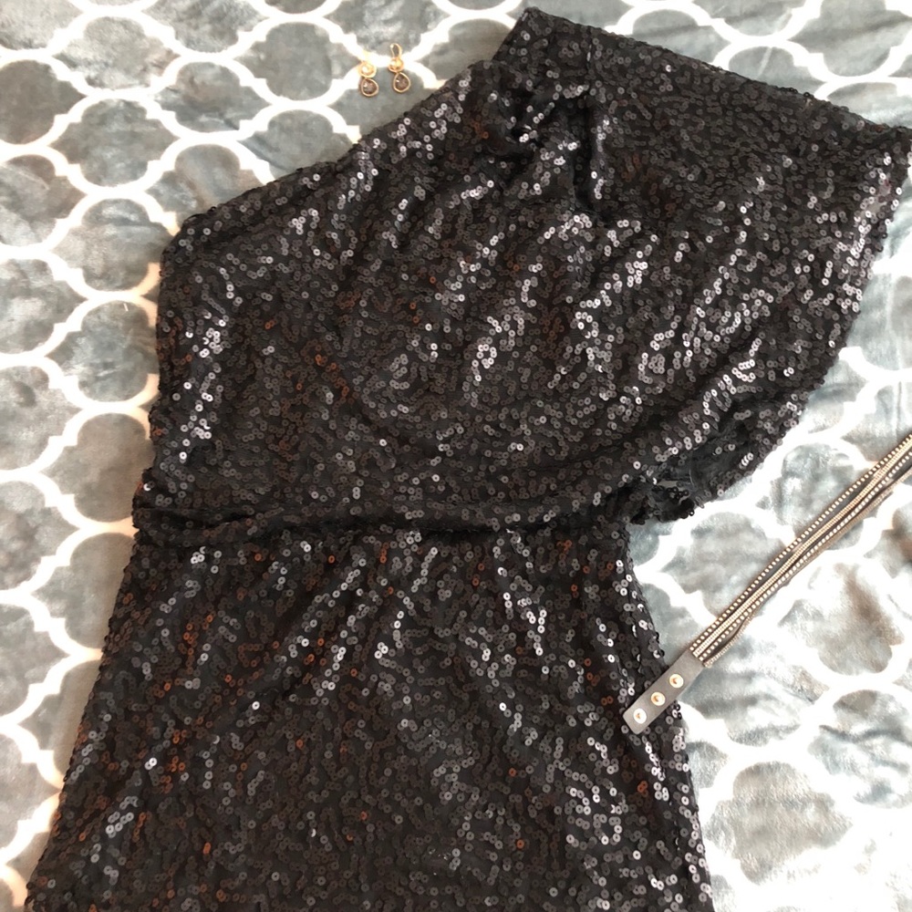 Jessica Simpson One-Shoulder Sequin Dress