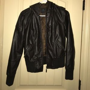 Dark brown leather jacket