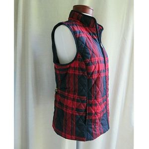Croft & Barrow Fall Flannel Plaid Puffer Vest Med Croft & Barrow Fall Flannel Plaid Puffer Vest Med