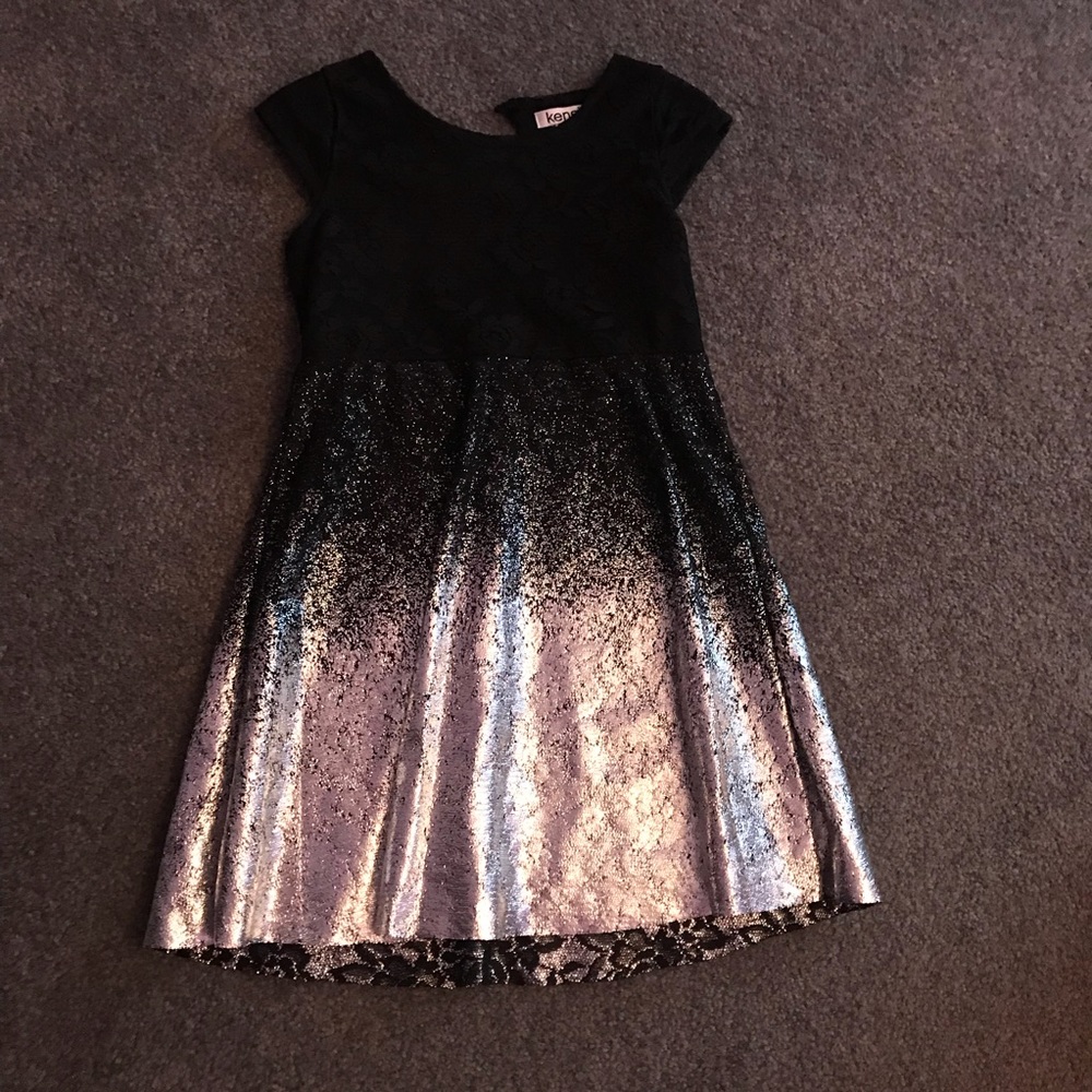 👗 Kensie girls black and silver dress