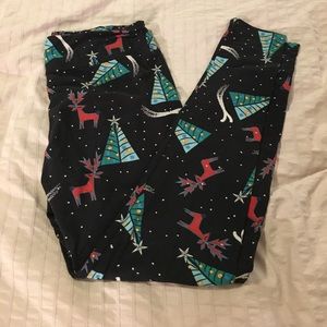 Christmas Lularoe leggings like new T&c