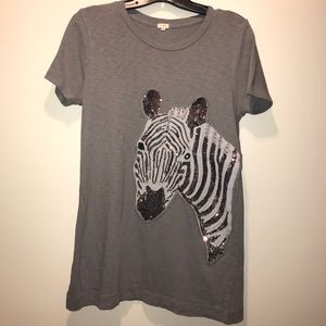 👚J. Crew stunning zebra bling-bling tee 👚J. Crew stunning zebra bling-bling tee