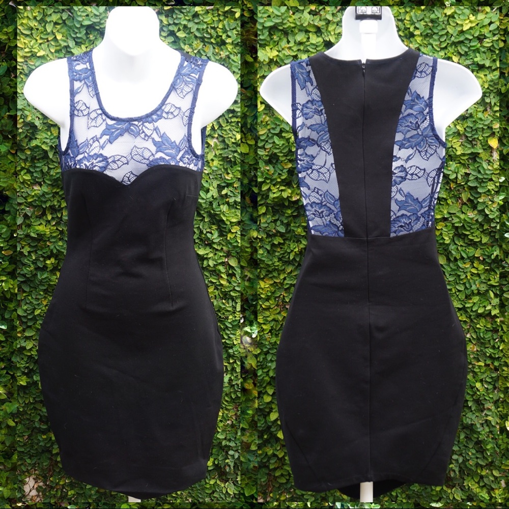 (S) felicity & coco bodycon dress with lace yoke