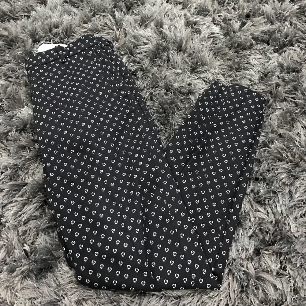 H&M Black & White Patterned Pants Sz 4