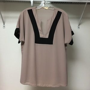 Eden in Love -rose-mauve/black trim top, Small Eden in Love -rose-mauve/black trim top, Small