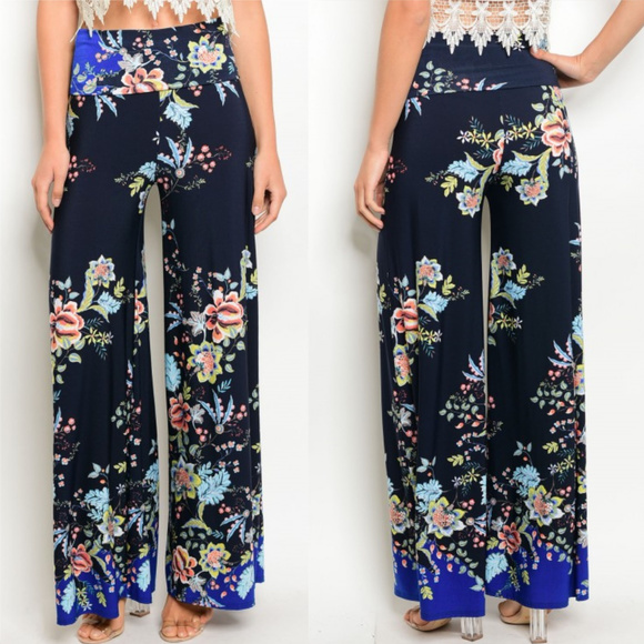 🛑LAST SIZE🛑FLORAL PRINT WIDE LEGGED PANT - Picture 2 of 2