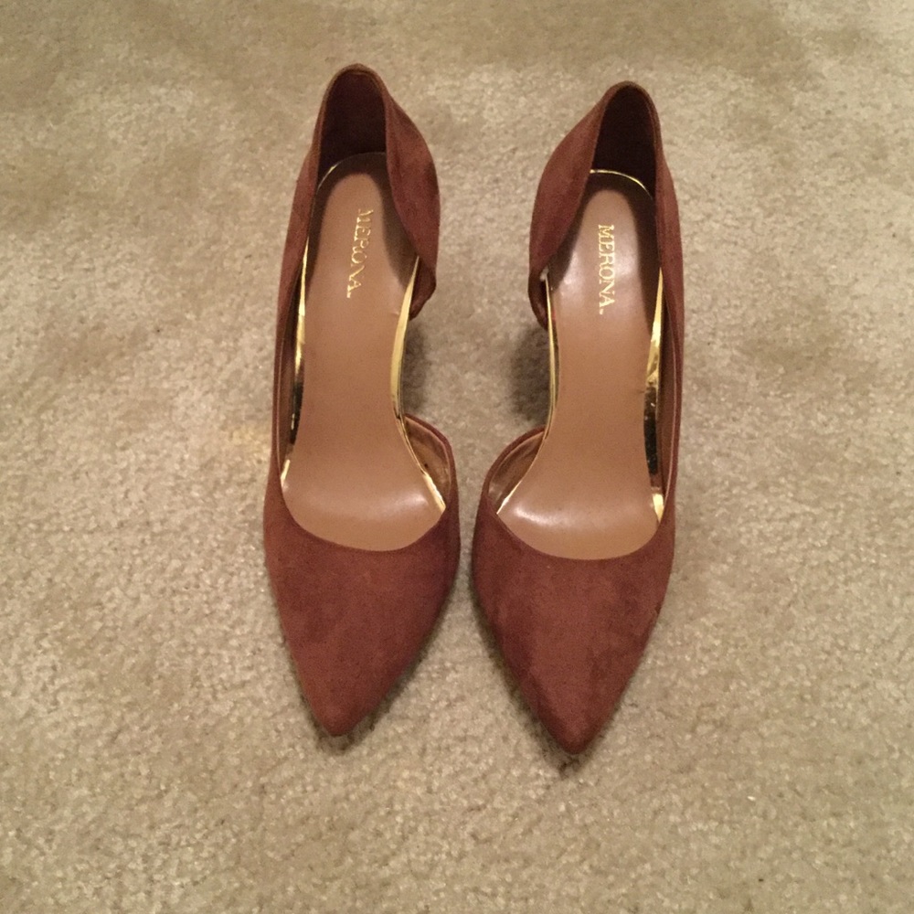 Brown Swede heels