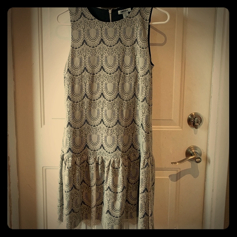 DKNY dropwaist lace dress