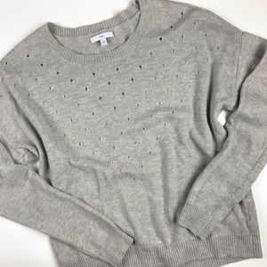 GAP light gray sweater with pointelle holes. Small