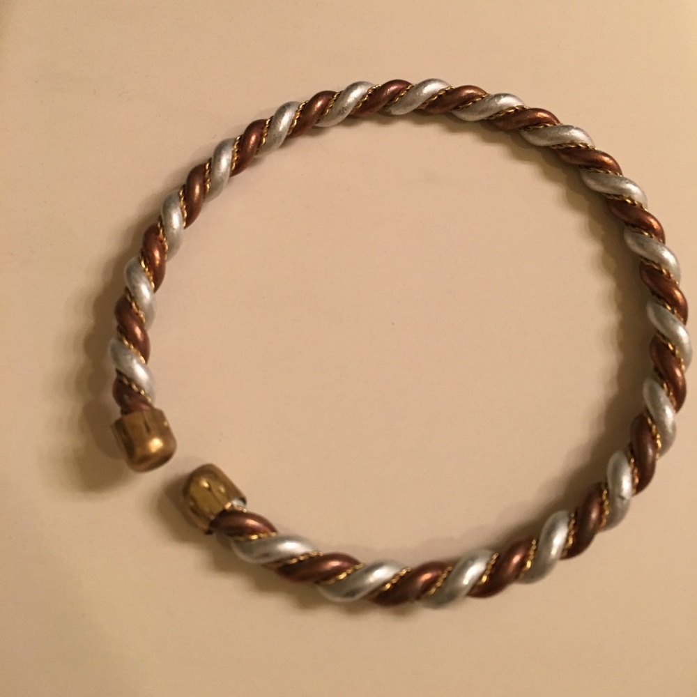 Copper and silver toned bracelet
