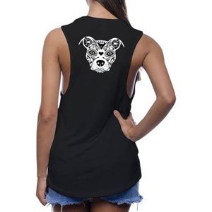 Zentangle Pitbull Pit Life Muscle Tank Shirt