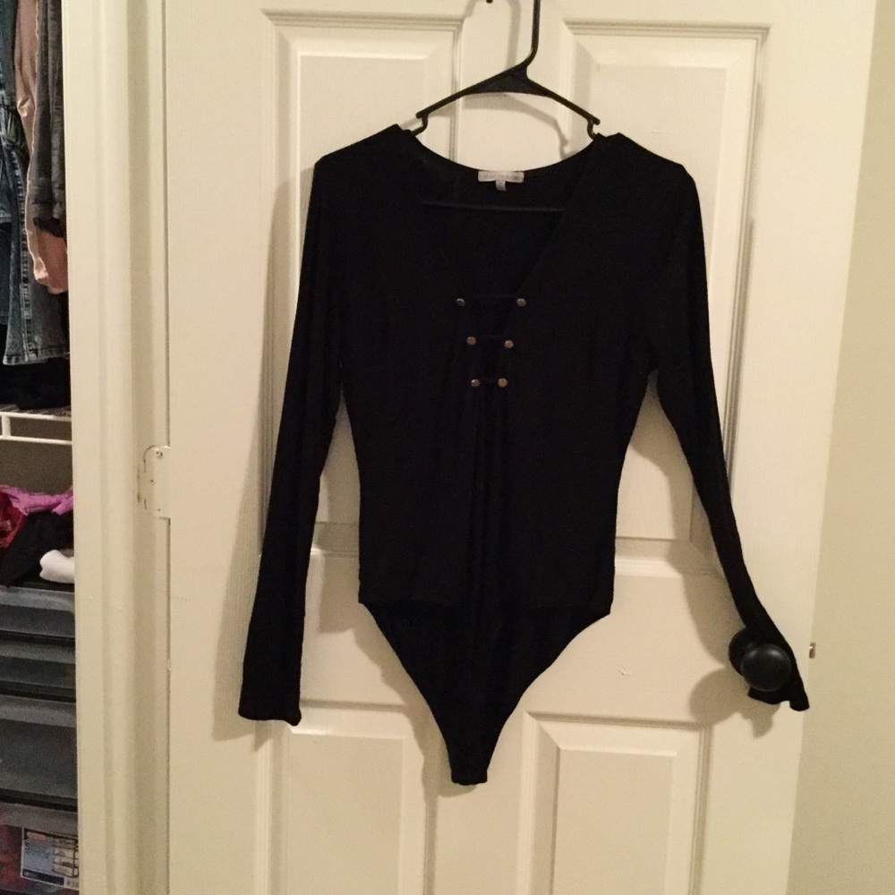 Black tight body suit