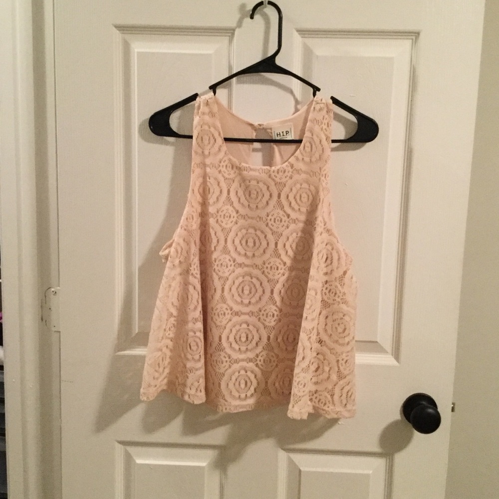 Cream lace tank top